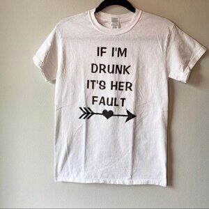 Novelty Drunk Bachelorette White Tee S